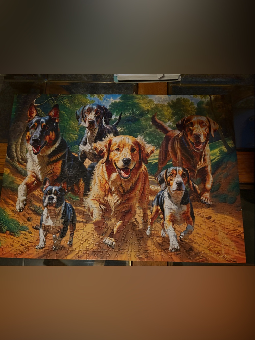 Dog Puzzle Art Print - 500 piece glow in the dark